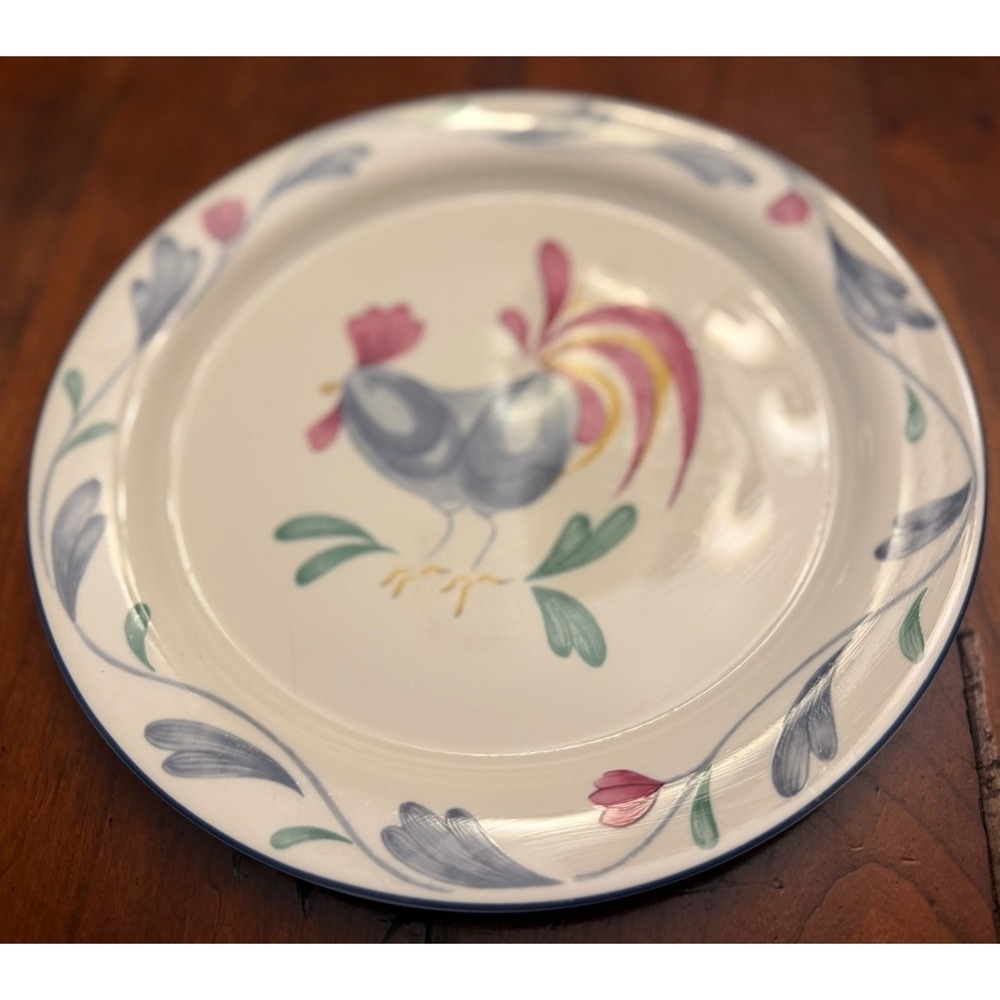 Vintage Lenox Poppies on Blue Accent Luncheon Plate 9.5" Rooster Chinastone